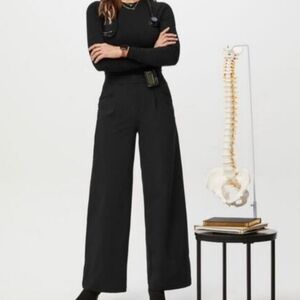 FIGSPRO Women's High Waisted Wide Leg Trouser Scrub Pants Gray S